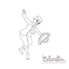 Traditional colombian man dancing. Colombian culture - Vector illustration