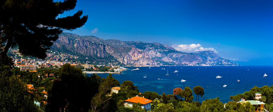 View of Saint-Jean-Cap-Ferrat on the French Riviera 