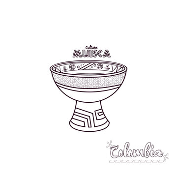 Muisca culture sculpture. Colombian culture - Vector illustration
