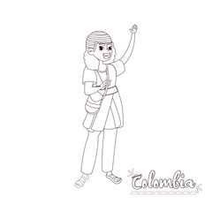 Indigenous of the Sierra Nevada. Colombian culture - Vector illustration