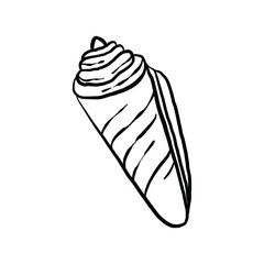 uncolored seashell illustration collection. animated nautical animal in vector graphic for creative design. aquatic object animation isolated on white background.