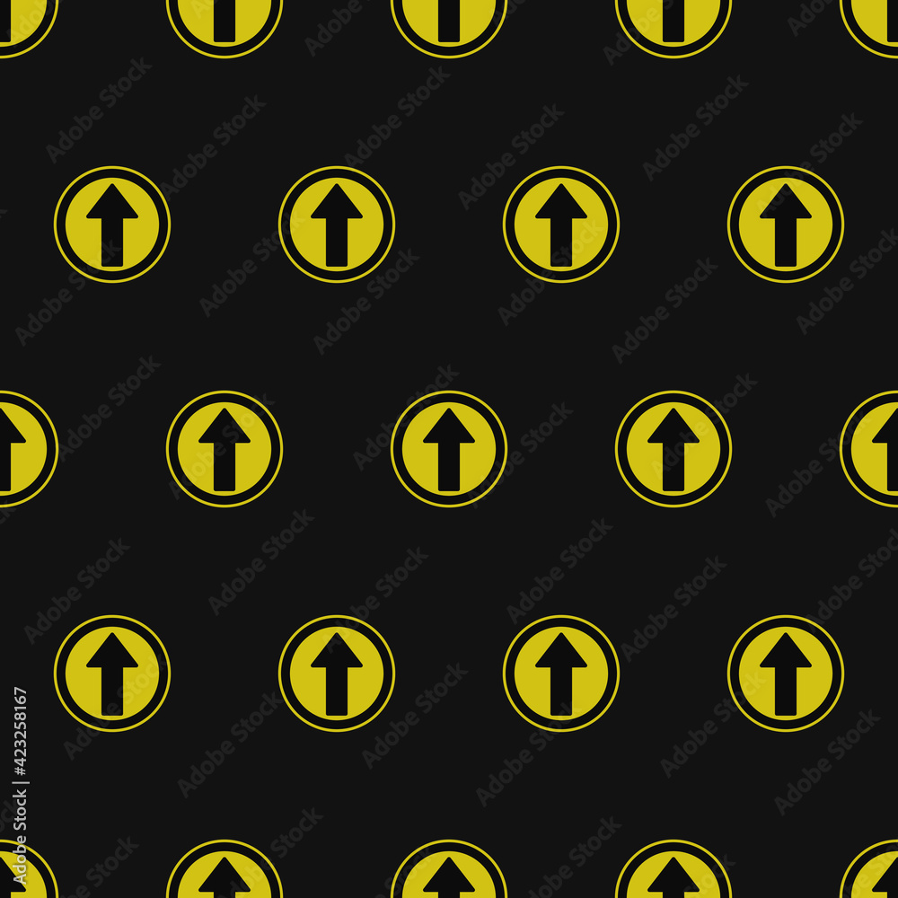 Poster Up Arrow Pattern. Yellow Sign Arrow Up. Vector.