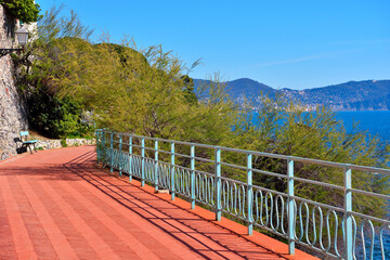 the sea promenade in Genoa nervi Italy © maudanros