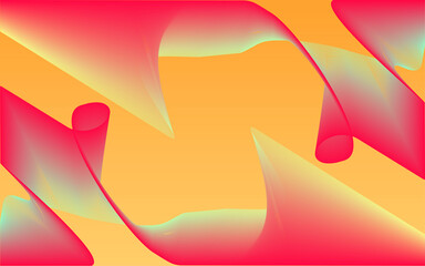 Abstract Background with Gradient Fluid Shapes. Wave Distorted Abstract Stripes. Trendy Linear Banner for Landing Page. Abstract Background with Vibrant Gradient and Red Waves