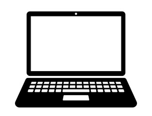 Laptop icon. Laptop in flat style isolated on white background vector - obrazy, fototapety, plakaty