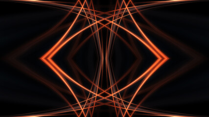 Abstract modern dark background with rays and lines. Dark empty scene with geometric patterns. Night abstract blue background with golden light. Neon light, symmetric reflection.