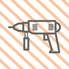 Screwdriver, power drill line icon,