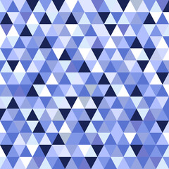 Abstract geometric mosaic blue seamless pattern from triangles. Vector illustration in modern design.