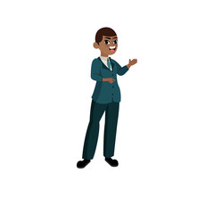 Isolated african american business man - Vector illustration