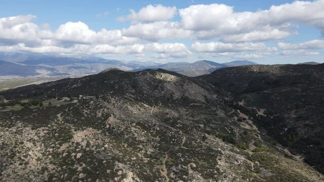 Aerial view of Simpson park wilderness valley in Santa Rosa Hills. Hemet, California. USA