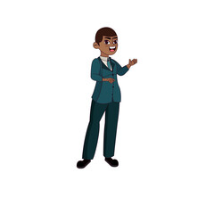 Isolated african american business man - Vector illustration