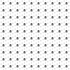 Square seamless background pattern from geometric shapes are different sizes and opacity. The pattern is evenly filled with black bank symbols. Vector illustration on white background