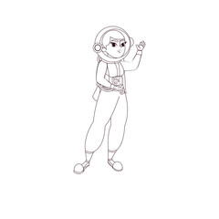 Isolated african American Astronaut Man - Vector illustration