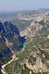 Wild nature full of rocks, high mountains and deep canyons  - Verdon Canyon, France