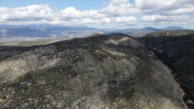 Aerial view of Simpson park wilderness valley in Santa Rosa Hills. Hemet, California. USA