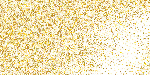 Golden  point confetti on a white background. Luxury festive background. Decorative element. Element of design. Vector illustration, EPS 10.