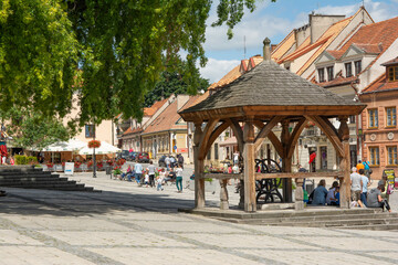 Sandomierz, a beautiful city on a sunny day and at night.