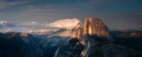 Yosemite, CA: A view of Yosemite valley and half dome from Glacier Point     