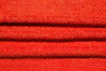 Red color terry cloth and towel texture