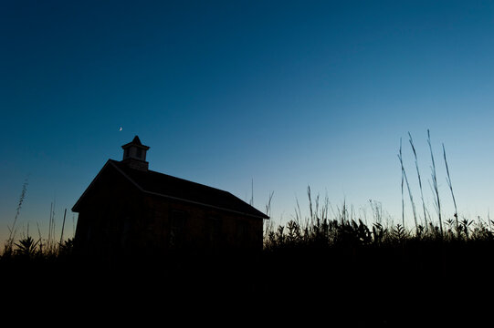Old school built in Tallgrass Prairie National Preserve.