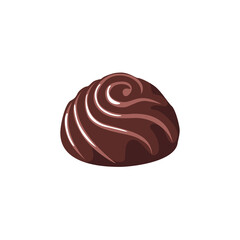 Chocolate candy isolated on white background. Icon. Vector illustration of sweets in cartoon flat style.