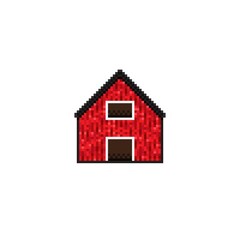 Barn pixel art. Farm pixel art. vector illustration.
