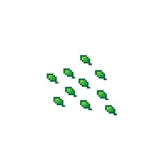 Leaves pixel art. Vector illustration.	