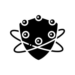 Complement system glyph icon. Complement cascade. Immune system concept. Immunology. Body defence system. Health, immunity, disease prevention.Filled flat sign. Isolated silhouette vector illustration