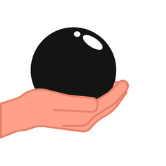 Vector hand and ball isolated on white background