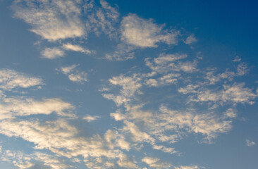 Blue sky and white clouds.