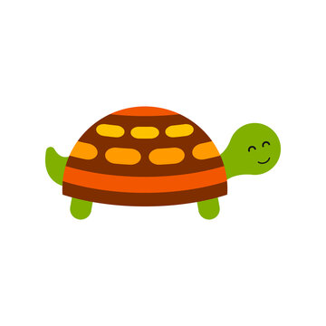 Japanese pond turtle vector illustration isolated on white background. Simple style, icon