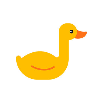 Duck cute doodle hand drawn flat vector illustration. Icon. Simple style for kids