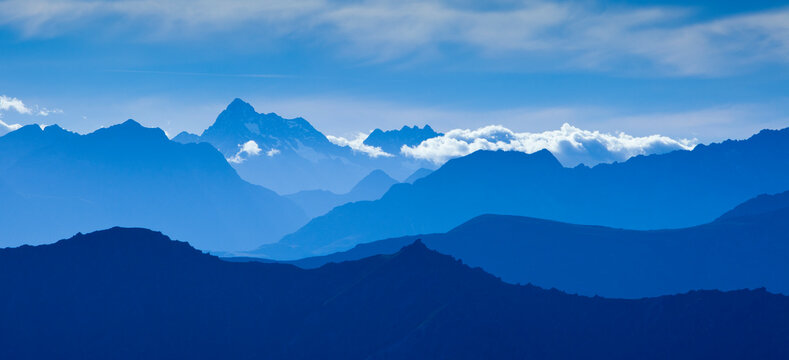 The views on the hike to Ben Lemond Peak above  Queenstown on New Zealand's South Island offer stunning views of the Southern Alps.    