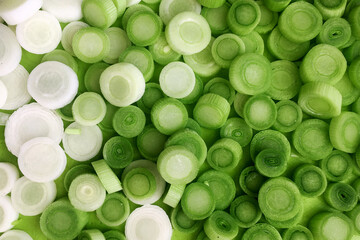 Natural fresh healthy cutted leek.