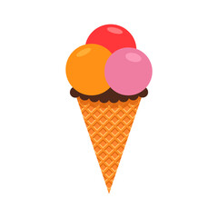 Ice cream icon, simple style, vector illustration on white background