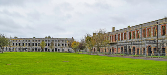 Fototapeta na wymiar Fort Mitchel in Spike Islands in Cobh, Port of Cork, Ireland, The Alcatraz or Ireland