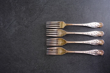 Silberbesteck Gabeln Hochformat