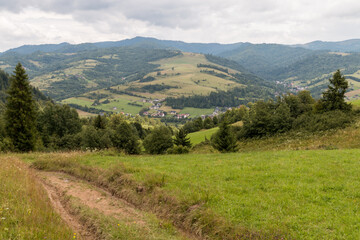 Fototapeta na wymiar mountain landscape, views of the valleys and hills