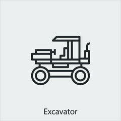 excavator icon vector sign symbol