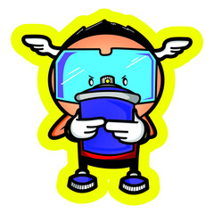 boy with graffiti spray glasses you break - Illustration Vector Art