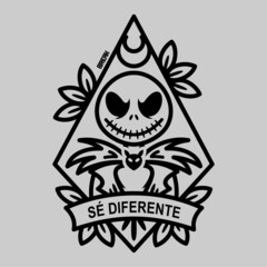  Cartoon jack skull be different black and white- vector art illustration