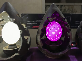 shiraz, Iran - march 27, 2017:  photos of antiques egg carving art in shiraz