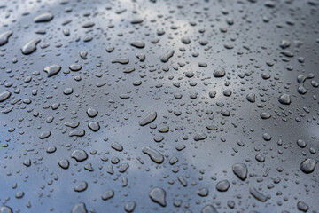 Drops of water on the car surface