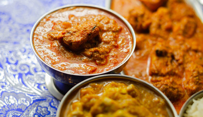 Mild chicken Korma and chicken Tikka Masala with Basmati rice