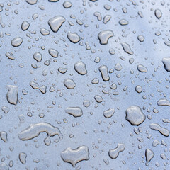 Drops of water on the car surface