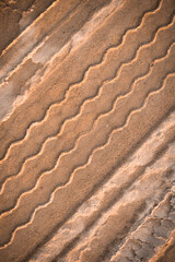 Tire print on beach.
