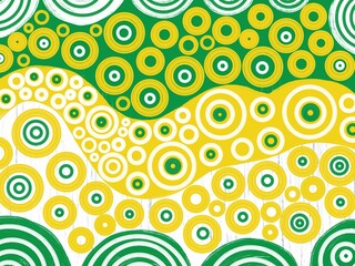 Abstract decor circle fabric print background illustration. Acrylic paint circle figures texture background. Background design. Digital art illustration