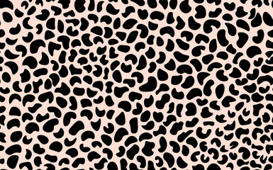 Abstract modern leopard seamless pattern. Animals trendy background. Beige and black decorative vector stock illustration for print, card, postcard, fabric, textile. Modern ornament of stylized skin