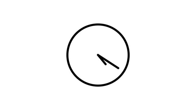 Clock Animation in 12 Hour Loop animation with optional luma matte. Alpha Luma Matte included.