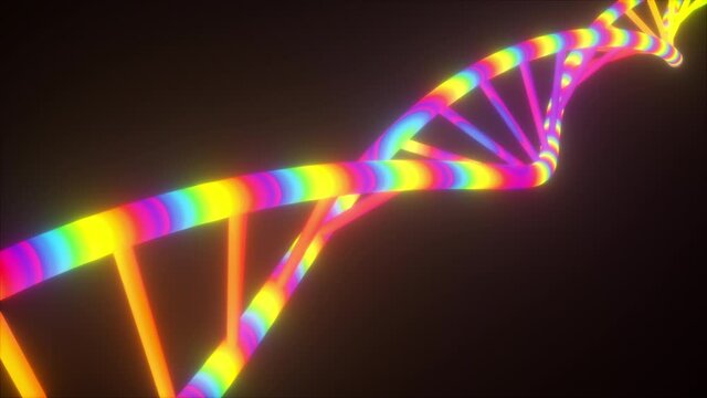 Chromosome under microscope magnification with 3d render genetic facets and cellular structure. Scientific model of biological genome with striking evolutionary insertions.